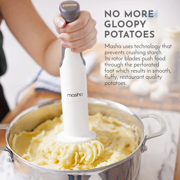 Masha Official Electric Potato Masher Hand Blender 3-in-1 Multi Tool Blends Purees Whisks | Immersion Mixer | Vegetables & Potatoes | Soup Makers