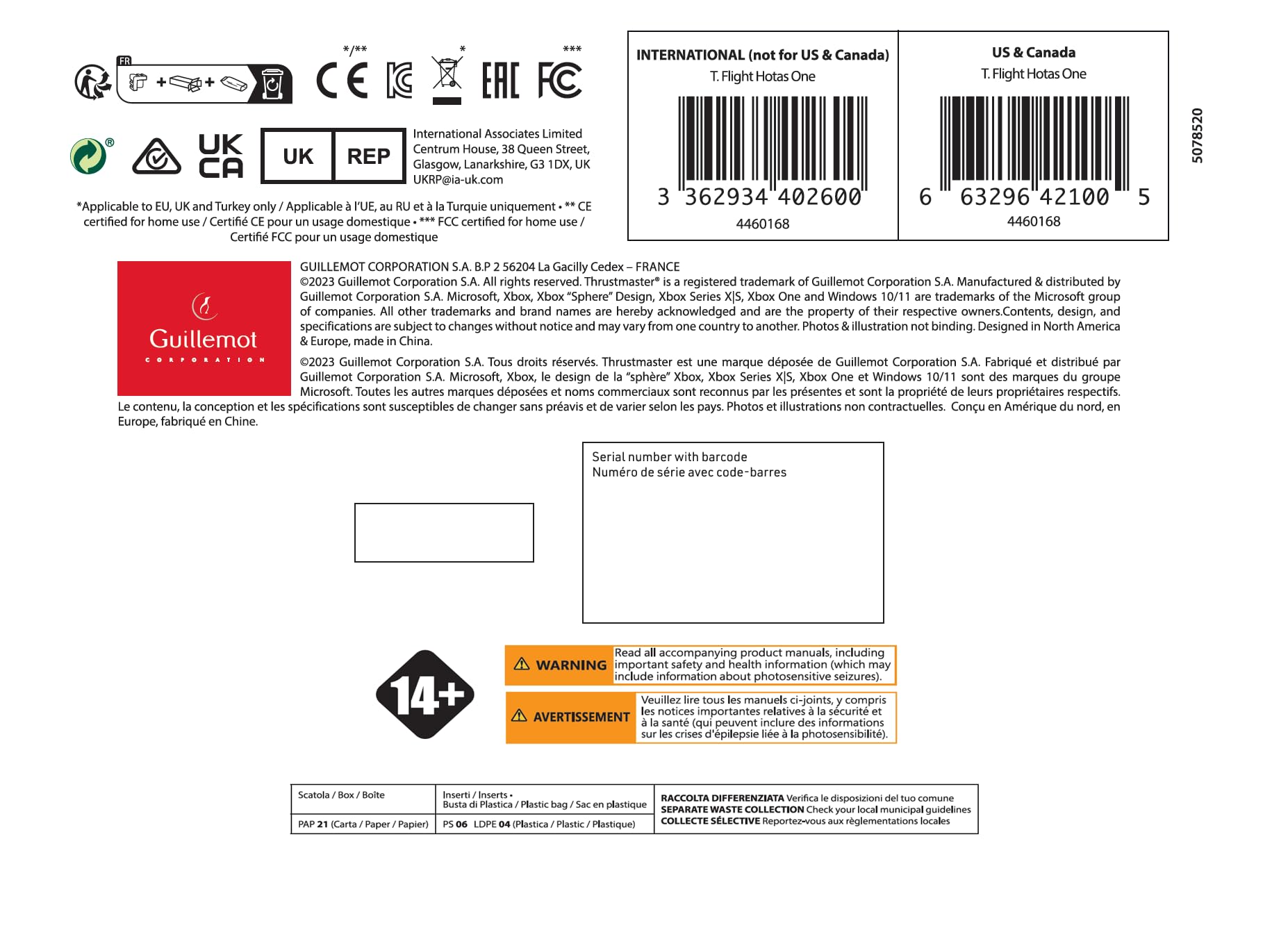 Thrustmaster T.Flight Hotas One - High-Precision Flight Stick with Throttle for Xbox Series X|S, Xbox One, and PC