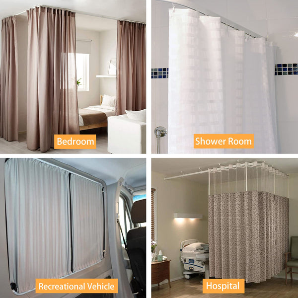 Flexible Ceiling Curtain Track | 7 m Curved Curtain Rail with Mute Rollers | Bendable Mount for Shower Bay Window RV Curtain Room Divider