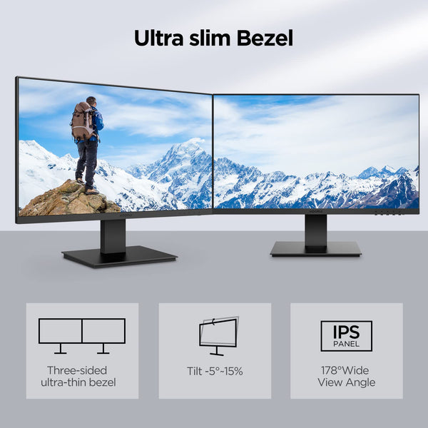 KOORUI E2711F 27 Inch FHD Monitor, Gaming 100Hz, IPS Computer Monitors, 1080P Pc Screen, Adaptive Sync, 5ms, VESA 100x100mm, Eye Care, HDMI, VGA