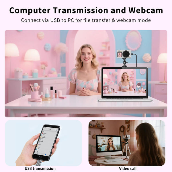 Digital Camera,4K 64MP Cameras for Photography with Beauty Light 180°flip Screen Compact Vlogging photo Camera, 18 Digital Zoom, Adjustable Flashlight