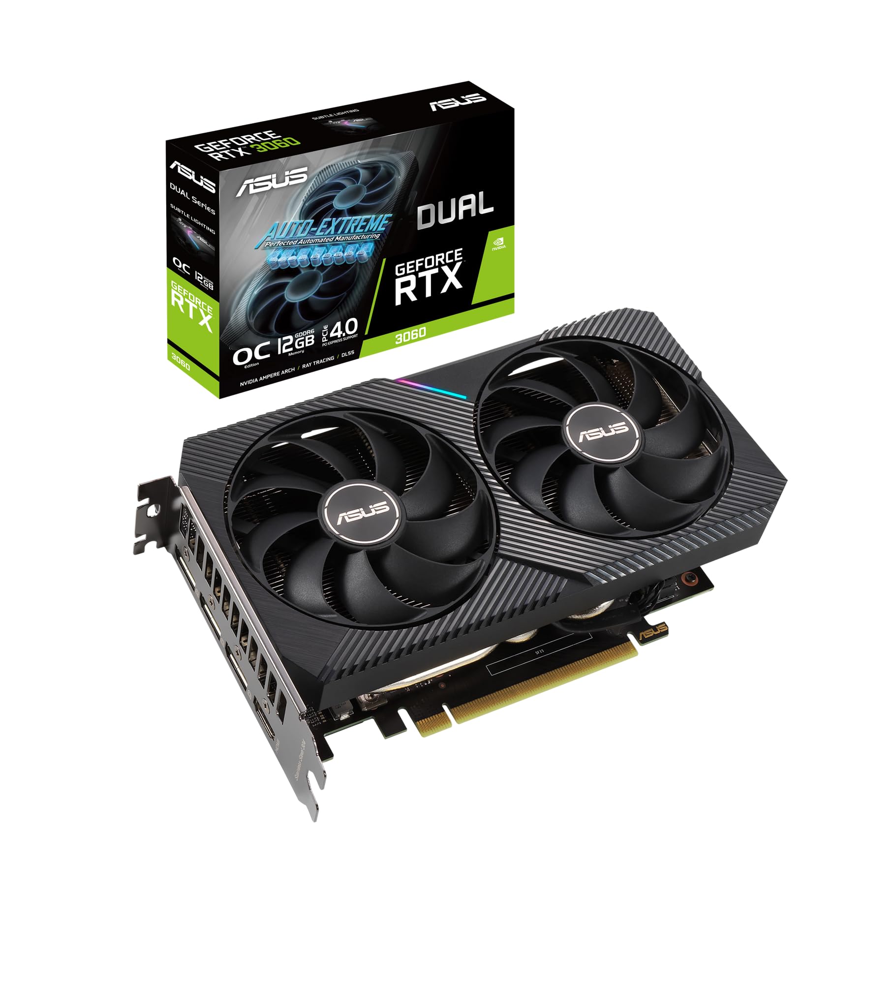 ASUS GeForce RTX 3050 6G DUAL OC Gaming Graphics Card - 1537MHz Boost Clock, GDDR6, PCIe Gen 4, DLSS 2, 3 x DP v1.4a, 1 x HDMI 2.1 (Supports 4K)