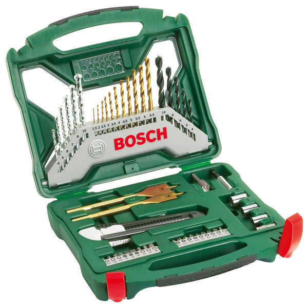 Bosch 70-Pieces X-Line Titanium Drill and Screwdriver Bit Set (for Wood, Masonry and Metal, Accessories Drills)