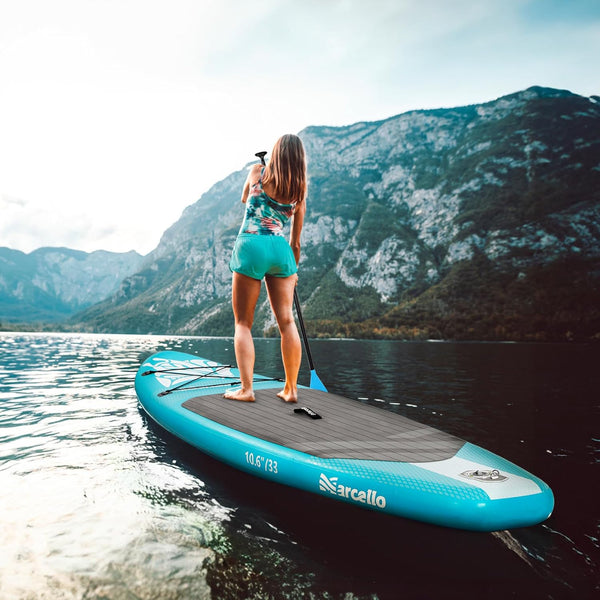 Inflatable Stand UP Paddle Board, 10’6 x 33” x 6” Paddle Board with Backpack, Pump, non slip Mat, Phone Case Ultra-Light Paddle Boards for Adults