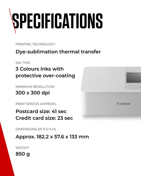 Canon SELPHY CP1500 Compact Photo Printer – Wireless Printing, Long-Lasting Prints, USB-C & SD Card Connectivity – Ideal for Scrapbooks & Photo Albums, White GB