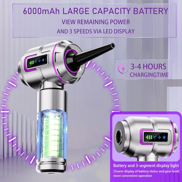 Lyiazsoy Car Vacuum Cleaner Cordless,22000PA High Power Mini Vacuum Cleaner,Rechargeable Handheld Vacuum Cordless,car hoovers for Pet Hair, Home, Office, Kitchen(Purple)