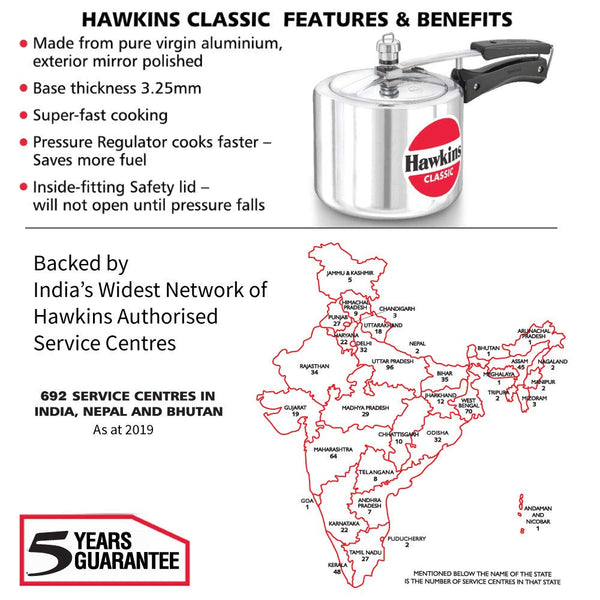 Hawkins HACL3T New Classic Cooker 3 L / 3.15 Quart Tall, Small, Silver