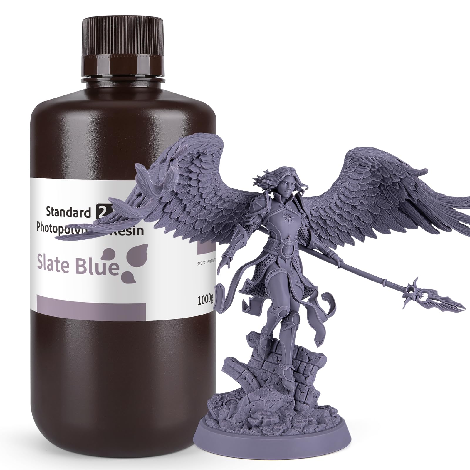 ELEGOO 8K 3D Printer Resin, Standard Photopolymer Resin 405nm UV-Curing Resin, Best for 8K/9K/12K/14K/16K LCD 3D Printer Space Grey 1000G