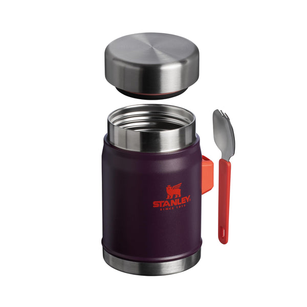 Stanley Classic Legendary Food Jar 0.4L With Spork - Keeps Cold For 7 Hours - BPA-Free Stainless Steel Soup Flask - Leakproof - Dishwasher Safe - Rose Quartz