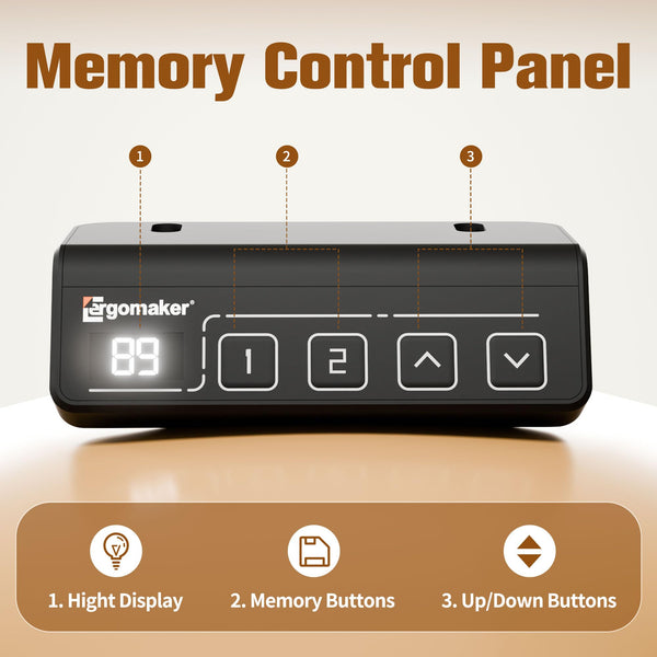 ERGOMAKER Electric Height Adjustable Standing Desk 80x60cm (31.5"x23.6"), Sit Stand Desk with Splicing Top for Home Office (Black Frame + Black Desktop)