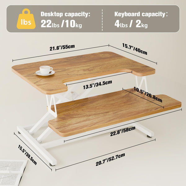 ERGOMAKER Standing Desk Converter, 36"/91cm Wide Height Adjustable Quick Sit to Stand Up Desk Riser for Dual Monitor