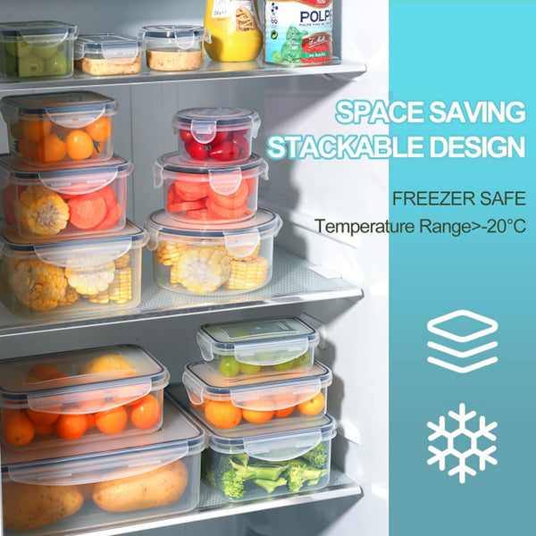 KUMD 50-Piece Airtight Food Storage Containers with Lids | Leakproof, BPA-Free, 25 Containers+ 25 Lids, Stackable & Microwave Safe Kitchen Organisers for Pantry, Meal Prep & Freezer Use, 40ml-2.5L
