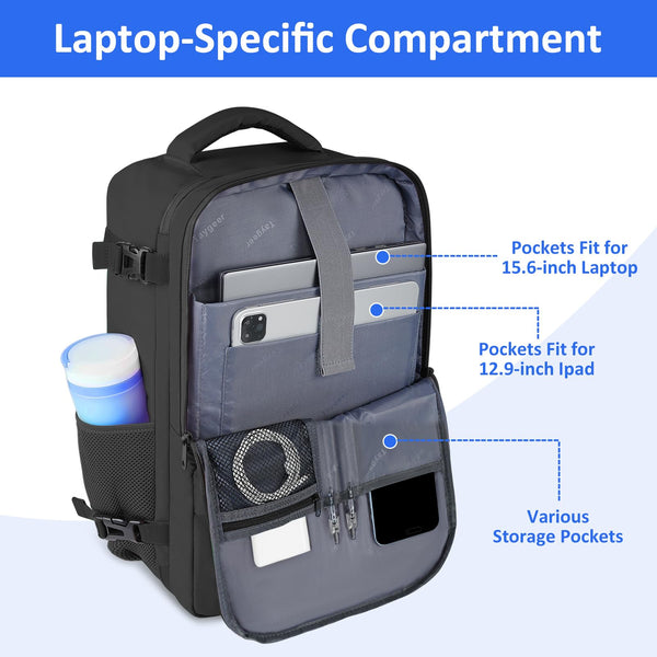 Taygeer Easyjet Cabin Bag 45x36x20 Underseat, Travel Backpack Women, Carry On Backpacks for Airplane, Luggage Rucksack for Plane, Hand Luggage Bag, Laptop Rucksack with Separate Shoe Pouch, Pink