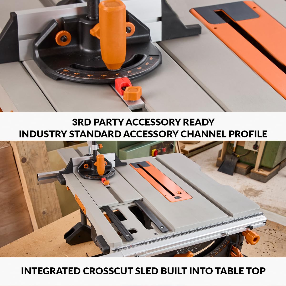 Evolution Power Tools R255TBLX+ Table Saw With Stand (Next Gen Rage 5-S) Multi-Material Cutting Blade Included Cuts Wood Metal Plastic, 45˚ Bevel, +/- 60˚ Mitre Angle, 85mm Cut Depth, 1800w Motor 240v