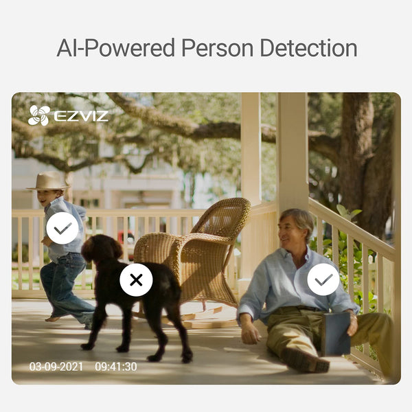 EZVIZ Wired Floodlight Security WiFi Camera Outdoor, Smart PIR Detection, FHD 1080P, 2000 Lumens, 25M Starlight Colour Night Vision, Weatherproof, Two-Way Talk, SD Card/Cloud Storage, Hardwired |LC1C