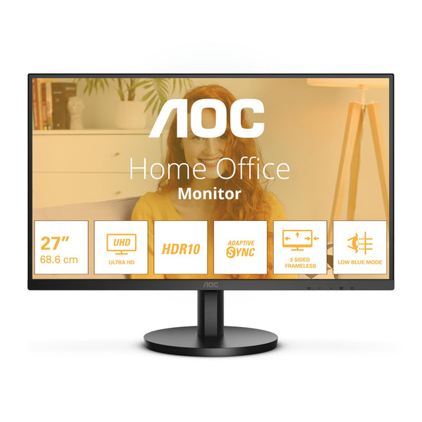 AOC 27B3CA2 - 27 Inch FHD Monitor, 100Hz, IPS, Speakers, USB-C Connectivity, FlickerFree, Adaptive Sync, LowBlue (1920 x 1080, 250 cd/m2, HDMI 1.4 / USB-C 65W Power delivery)