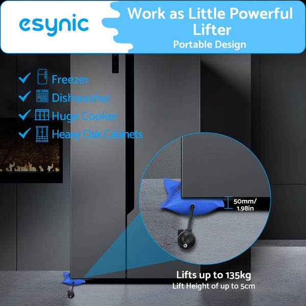eSynic 3Pack Air Wedge Pump up Bag Inflatable Wedge Winbags Smooth TPU Air Bags for Lifting Door Air Wedge Door Lifter Pump Load-Bearing 297 Pounds/134KG with 4 Plastic Wedges-Blue