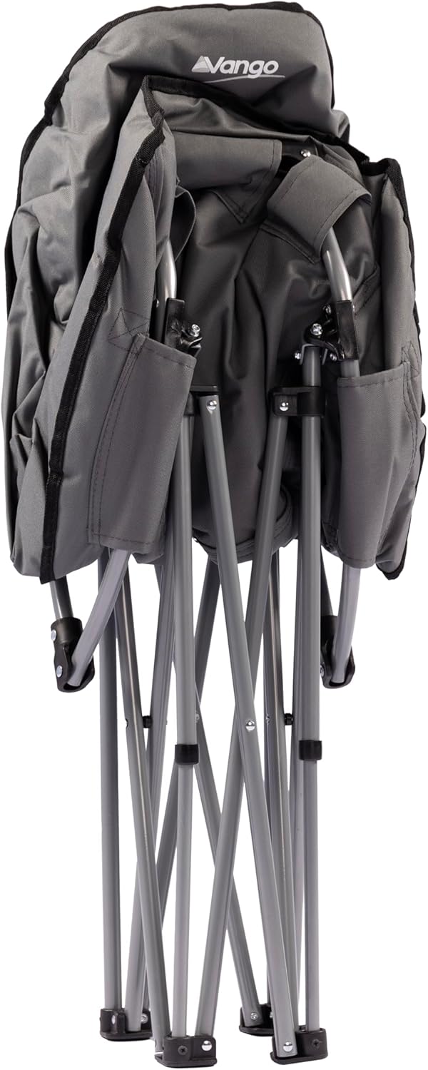 Vango Lunar Moon Chair for Adults (Amazon Exclusive), Extra Spacious, Folding Camping Chair, Heavy Duty Frame, Padded Saucer Shape for Garden, Fishing, Festivals