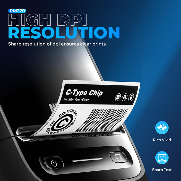 Nelko PM220 Bluetooth Thermal Label Printer, 2 Inch Portable Label Maker Machine for iOS & Android Phone, sticker printer for Clothing, Retail, Address, Barcode, Home, with 1 Roll 40x30mm（White）2 pack