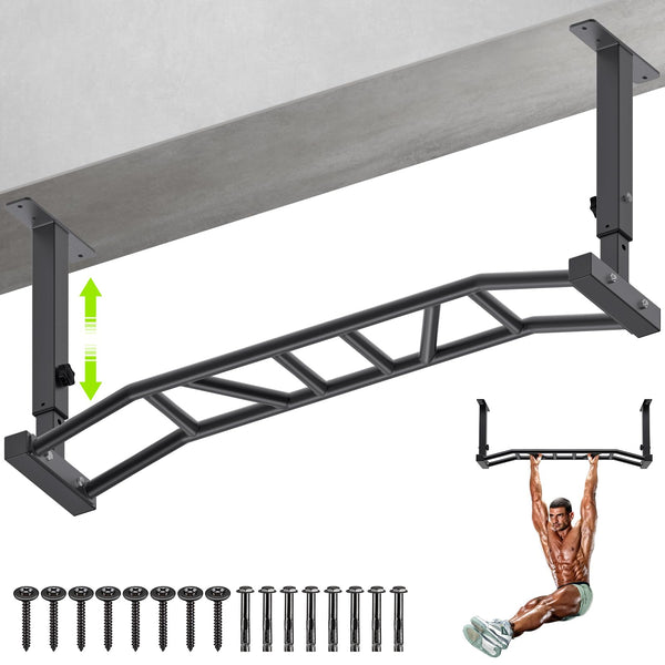 Kipika 48" Ceiling Mounted Pull Up Bar, Heavy Duty Multi-Grip Chin Up Bar,Mounted Pull Up Bar, Adjustable Height, Ideal for Home Gym and Strength