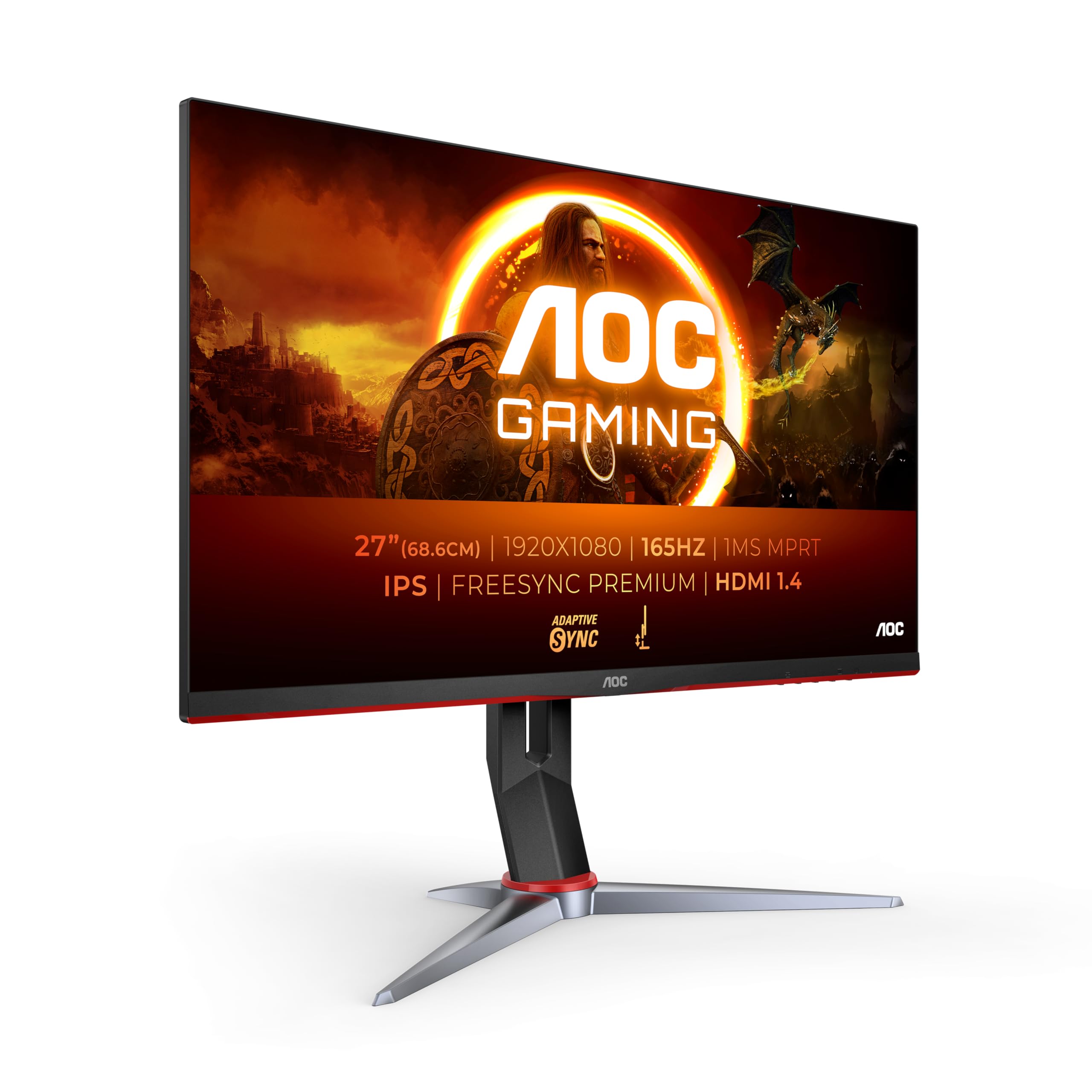 AOC Gaming 25G3ZM/BK - 24.5" 240Hz FHD Monitor, 0.5ms MPRT, FreeSync Premium (1920x1080, HDMI 2.0 x 2, DisplayPort 1.2 x 1, Headphone out (3.5mm)) black/red