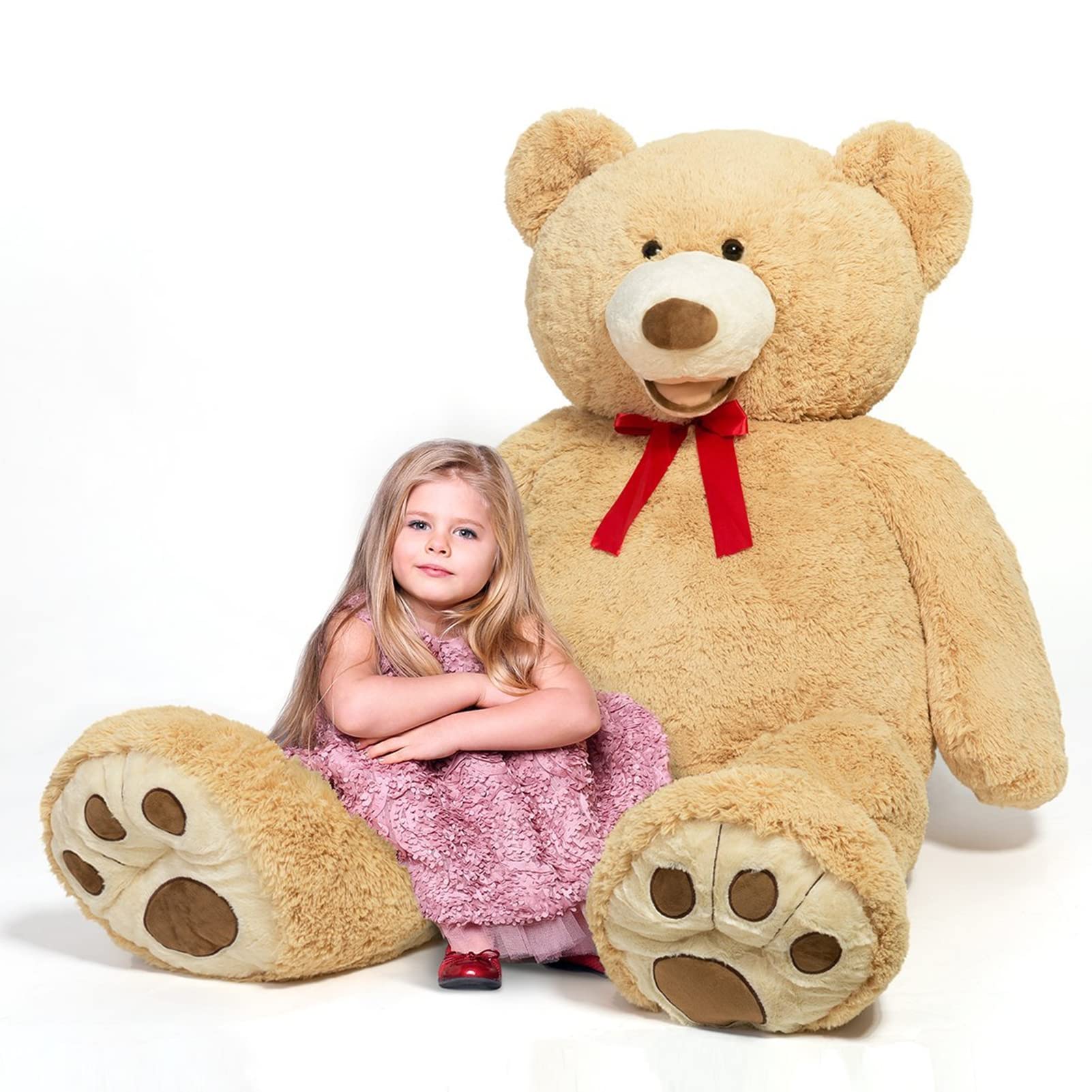 HollyHOME 150cm Giant Teddy Bear Stuffed Animal Large Soft Toys Plush Bear, Light Brown Age 3+