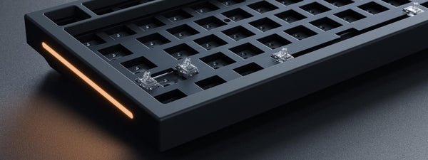 Glorious Gaming GMMK PRO 75% Barebones (Frame Only) - Modular Mechanical Gaming Keyboard, TKL Size (75%), 1.5kg Frame, RGB, Customisable, 5-Pin Switch Support, International/ISO Layout - Black Slate