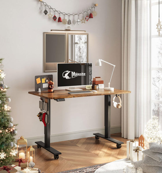 MAIDeSITe Height Adjustable Standing Desk Electric Standing Desk Sit Stand Desk Stand Up Desk with Cable Tray 120 * 60cm Desktop for Home Office
