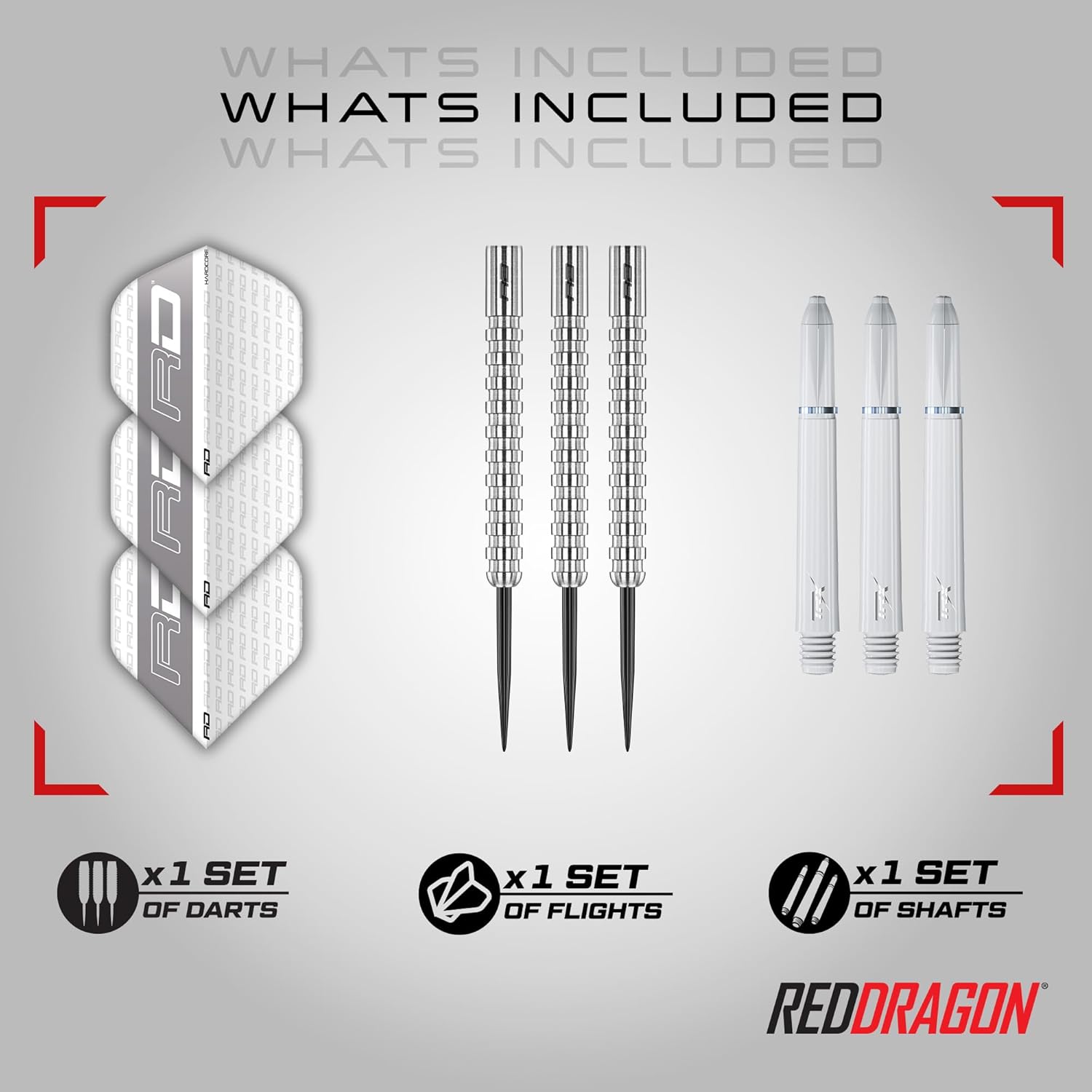 RED DRAGON Javelin: 24g - Tungsten Darts Set with Flights and Stems