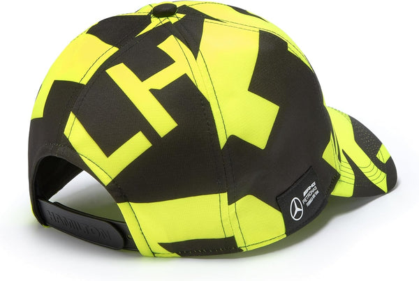 Mercedes AMG Petronas F1 Lewis Hamilton AOP Cap - Black//Yellow - One Size Fits Most