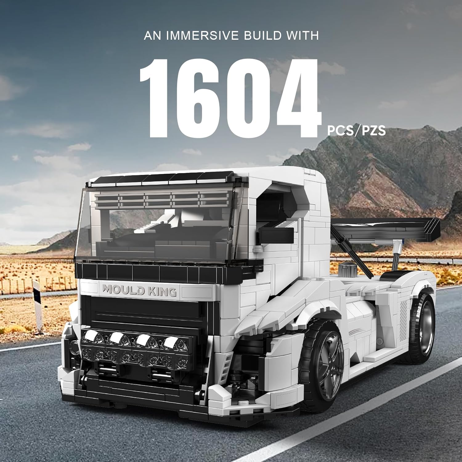 Mould King 10036 Technology Knight Truck Building Blocks Kit, 1604+ PCS Creative Sports Car Truck Model Building Toy Set for Kids 14+/Adult Collectors (Static Version)