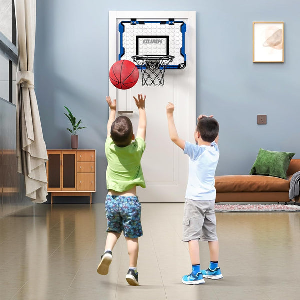 TEMI Basketball Hoop Indoor With 4 Balls, Over The Door for Kids and Adults, Toy Gift for Boys Girls Age 3-12 Years