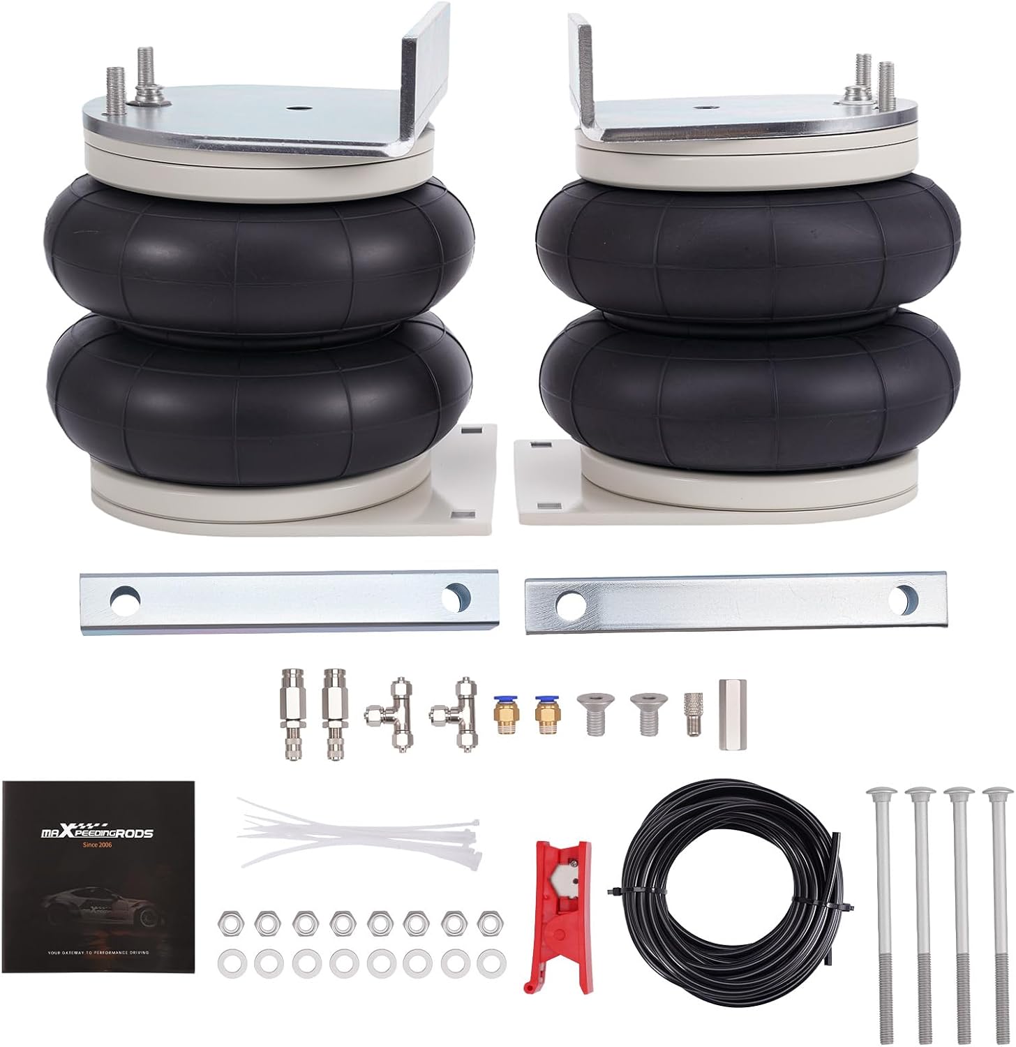 maXpeedingrods Air Suspension Kit for Vauxhall Movano 2010-2020 FWD, for Renault Master 2010-2020 FWD. 2 x Air Spring + 2 Mounting Bracket +Airline + Mounting Bolts and Air fittings, 4000kg