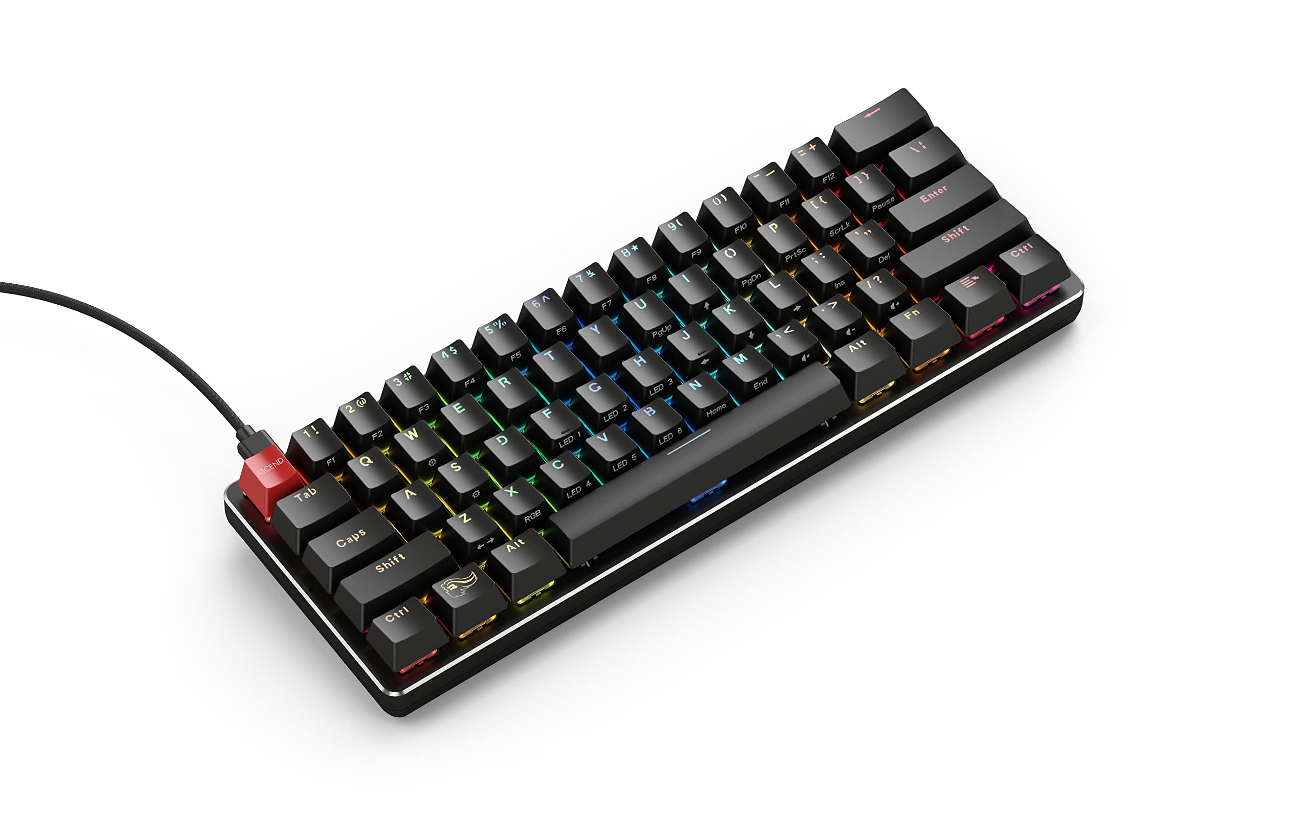 Glorious Gaming GMMK Compact 60%, Barebones (Frame Only) - Mechanical Gaming Keyboard, Per Key RGB, Hotswap & Customisable, International/ISO Layout - Black