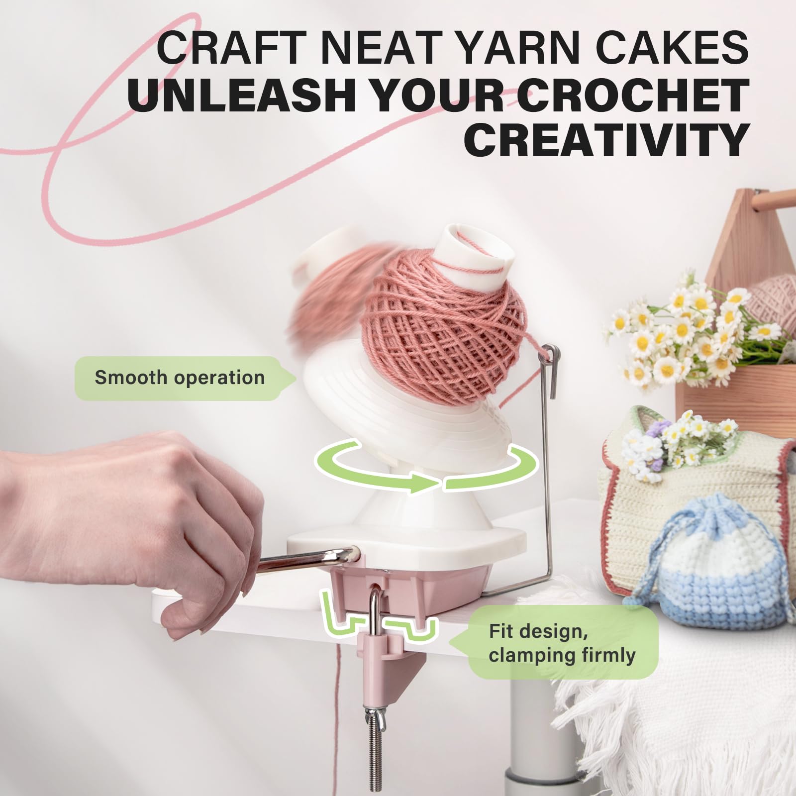 INMAKER Yarn Winder and Swift, Yarn Swift and Ball Winder Combo, Yarn Ball Winder with Swift for Crocheting
