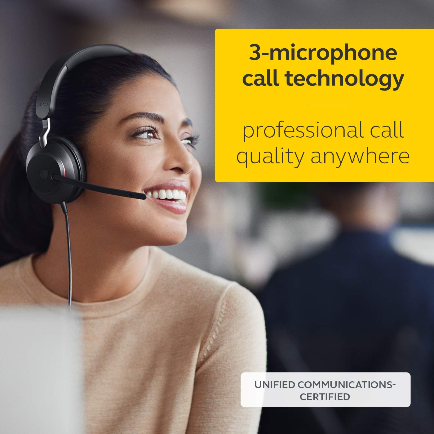 Jabra Evolve2 40 SE Wired Noise-Cancelling Stereo Headset With 3-Microphone Call Technology and USB-A Cable - MS Teams Certified, Works with All Other Platforms - Black