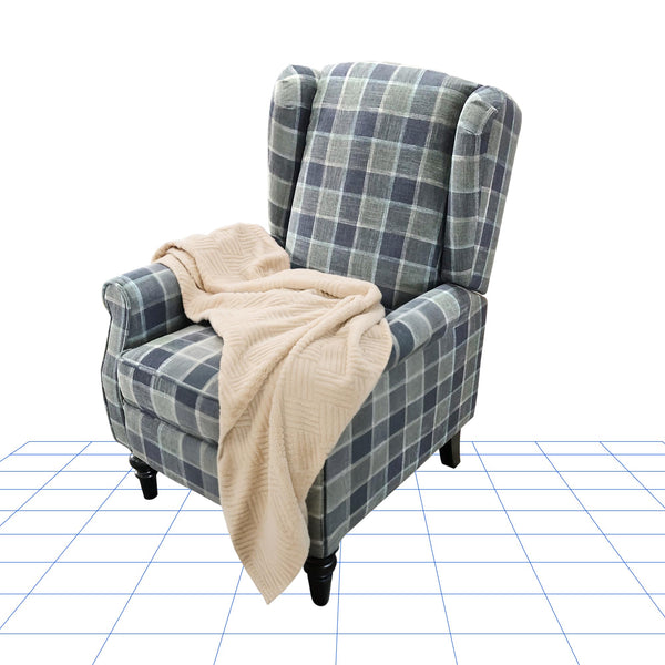 FLEXISPOT Recliner Chair Adjustable Armchair Single Seat Chair with Blanket for Relaxing Accent Chair Pushback for Living Room Bedroom Wing Back Reclining Sofa, Grey