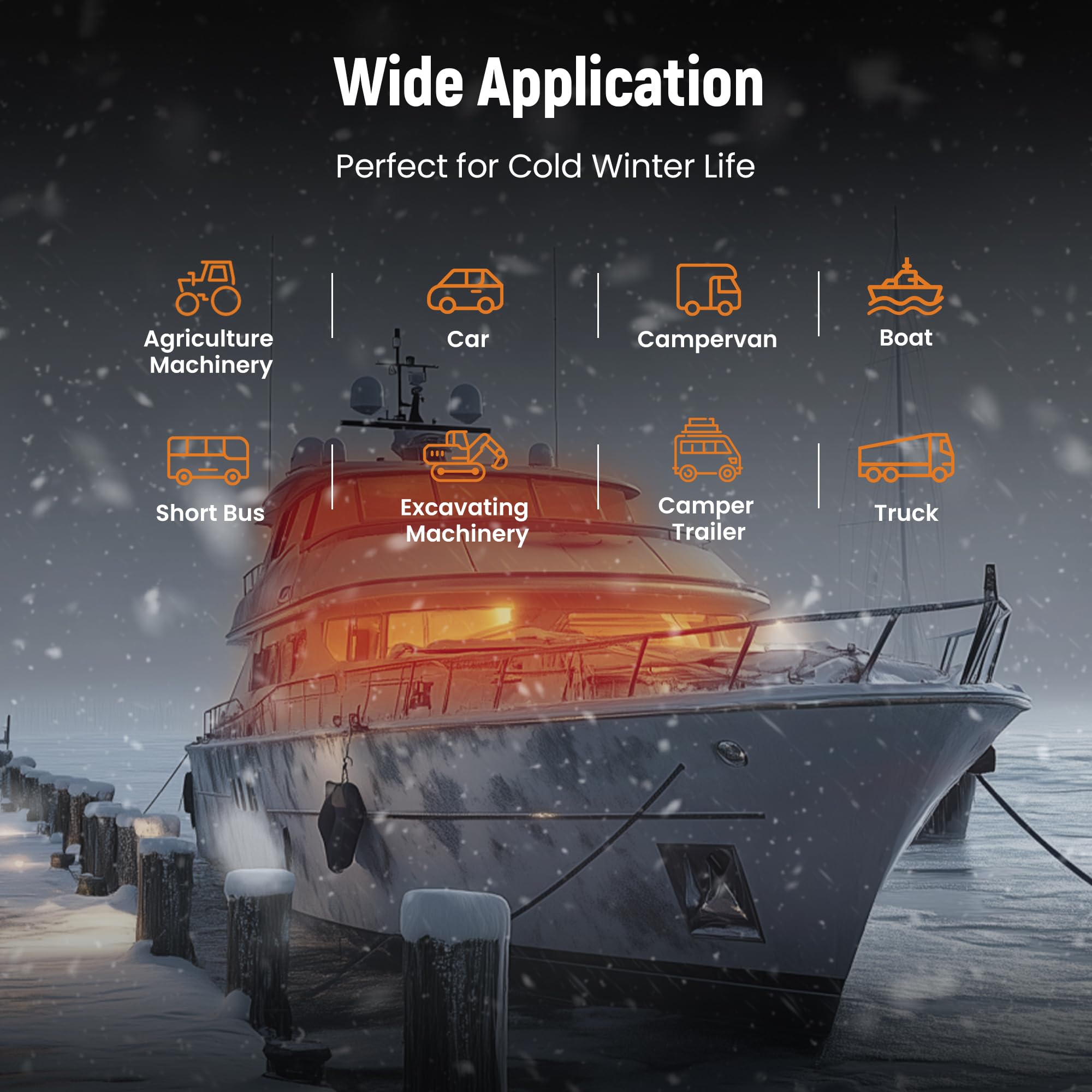 maXpeedingrods 12V/24V 8KW Diesel Heater, Bluetooth App Remote Control and LCD Screen, for Campervan, Outdoor Camping, Big Truck, Boat, Yacht