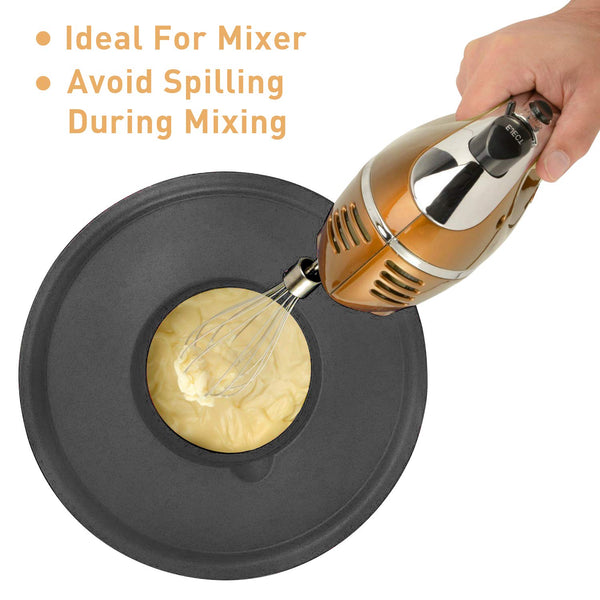 Wildone Mixing Bowls Set of 5, Stainless Steel Nesting Bowls with Airtight Lids, 3 Grater Attachments, Measurement Marks & Non-Slip Bottoms, Size 5,