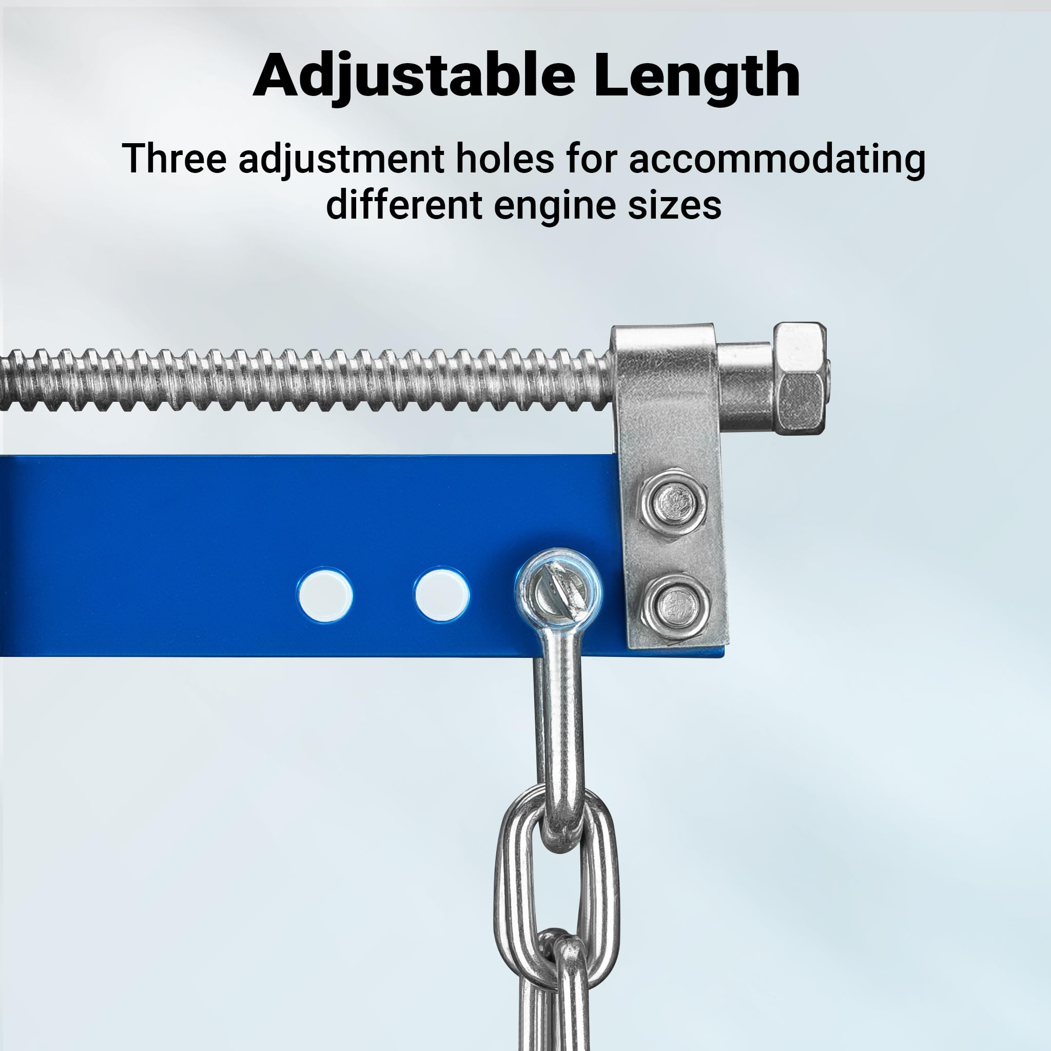WilTec Solid Steel Engine Load Leveller - 750kg Max, Easy To Connect To Workshop Crane & Engine Stand, Includes four Chains with Safety Hooks