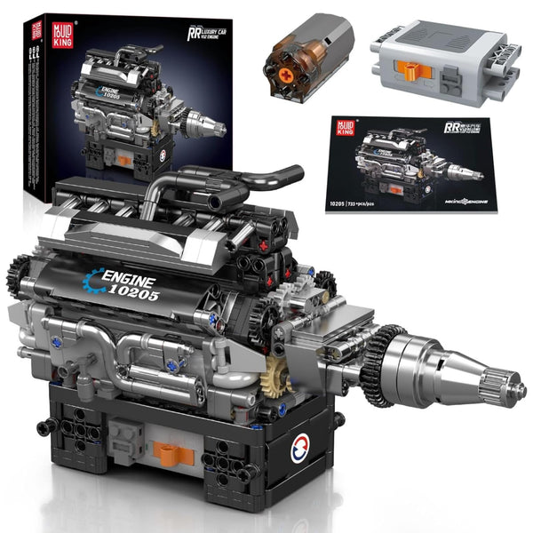 Mould King 10193 Engine Building Blocks Toy Kit, Boxer Engine Clamping Blocks Construction Kit Model, Toy Gift Collectibles for Adults Boys Girls(609 Pieces)