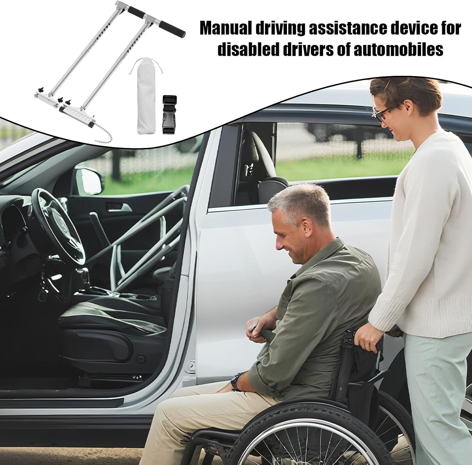 Hand Control for Disabled Drivers | Manual Driving Assist,Multifunctional Car Manual Hand Controls for Patients, Injured, Disabled, Senior, Elderly, Automotive, Daily, Vehicle