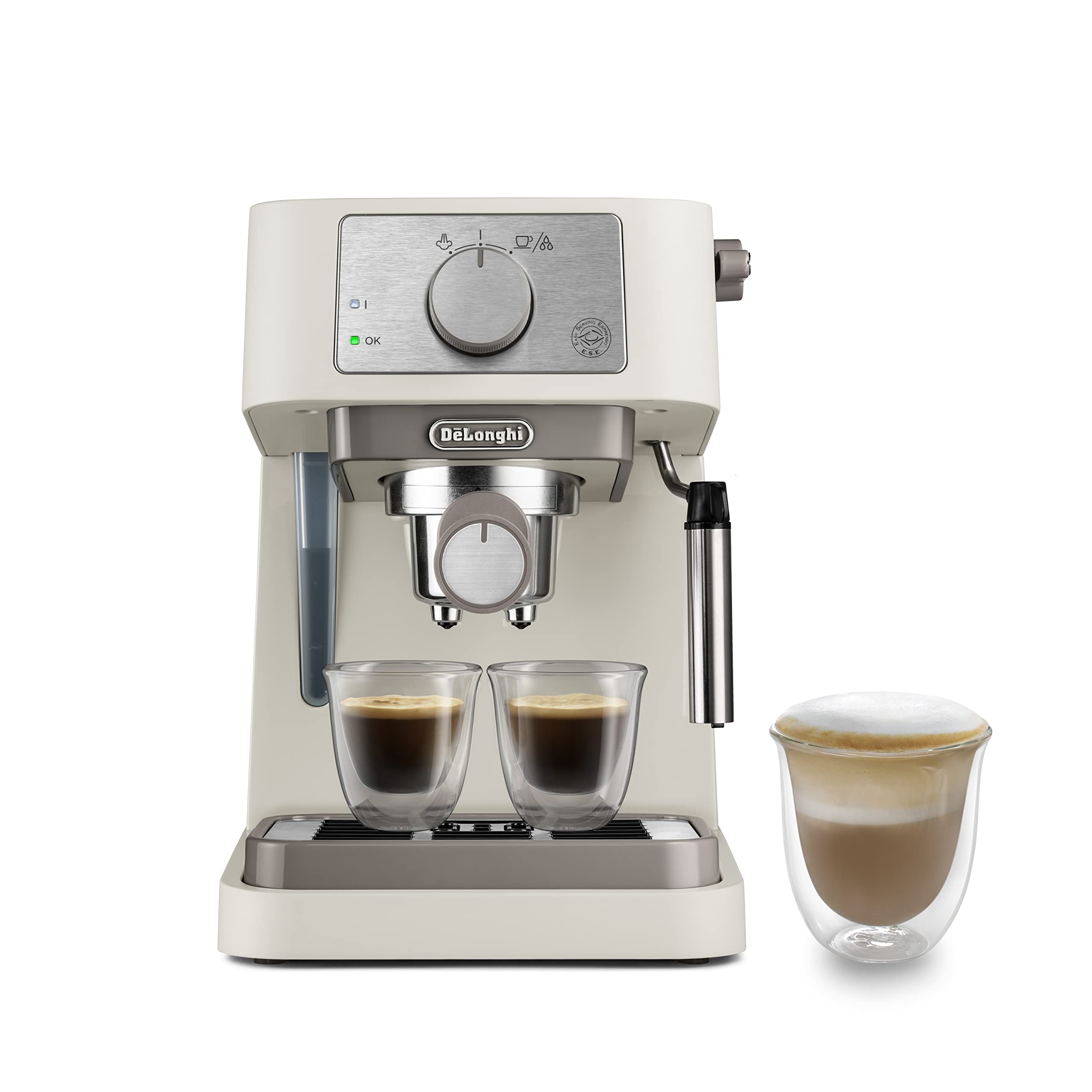 De'Longhi Manual Coffee Machine Stilosa EC260.GR, 15 Bar Pressure, Cappuccino System, Automatic Switch-Off, Compatible with ESE pods, 2 Level Tray, Capacity 1L, Green
