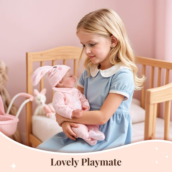 JIZHI Reborn dolls Age 3+ - 17-Inch Handmade Realistic Baby Dolls Soft Cloth Body with Toy Accessories, Reborn Baby Dolls Like a Lifelike Baby(Sleeping baby)