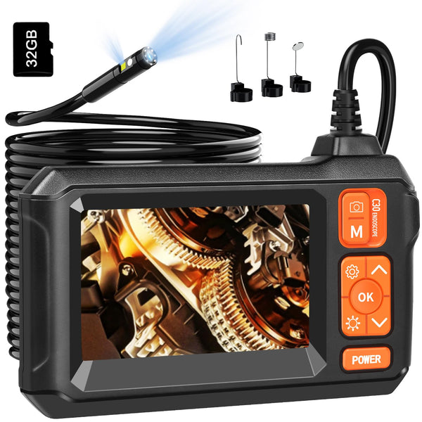 Daxiongmao Borescope, Endoscope Camera with Light, 1080P HD Inspection Camera, Borescope Camera with Light, IP67 Waterproof Camera, 16.5ft Flexible Endoscope Camera, Gadgets for Men (4.3”)