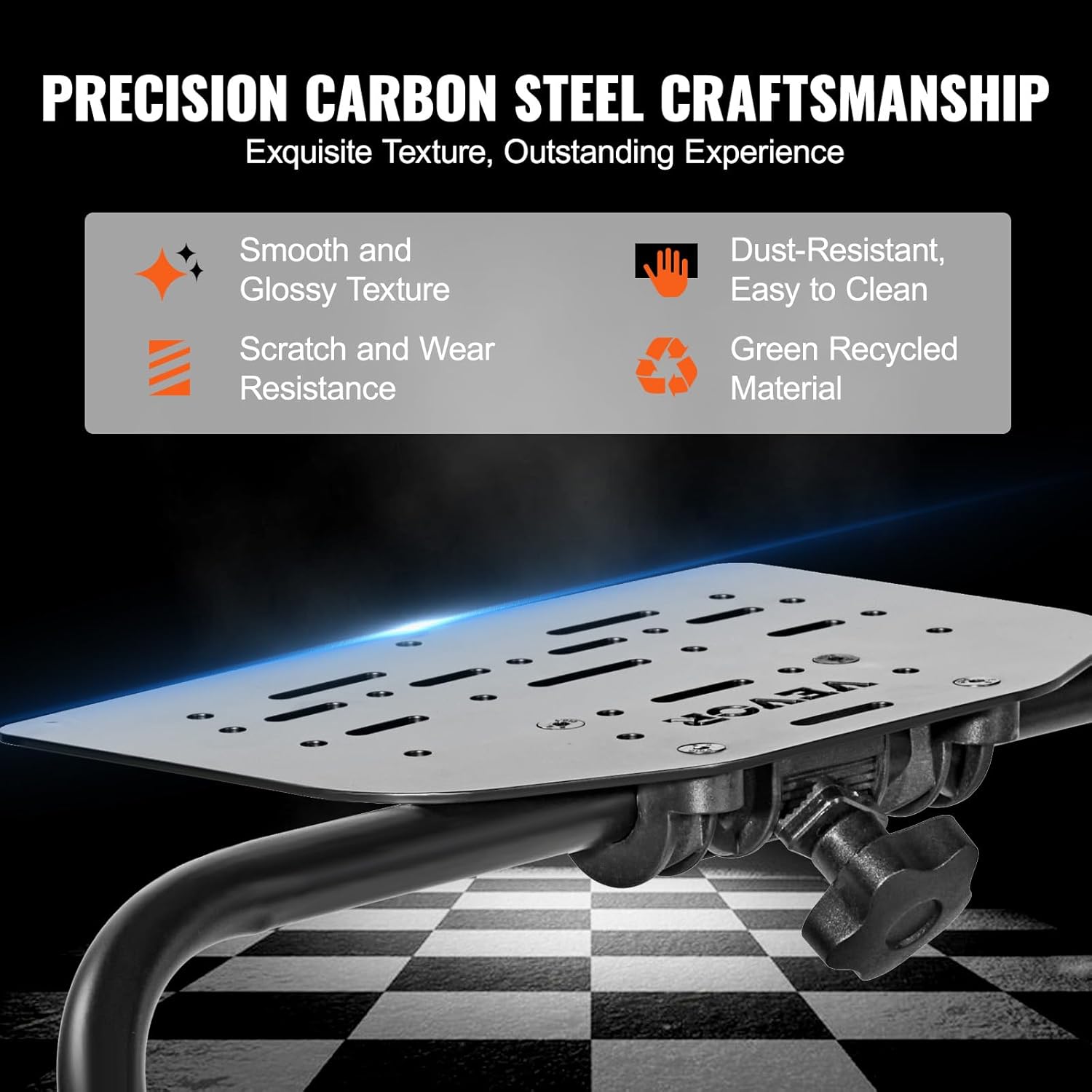 VEVOR Foldable Racing Steering Wheel Stand, Height Adjustable Universal Base Compatible with Logitech & Thrustmaster Racing Wheel and Pedal, Heavy-duty Frame Standard GT/Formula Seating Portable