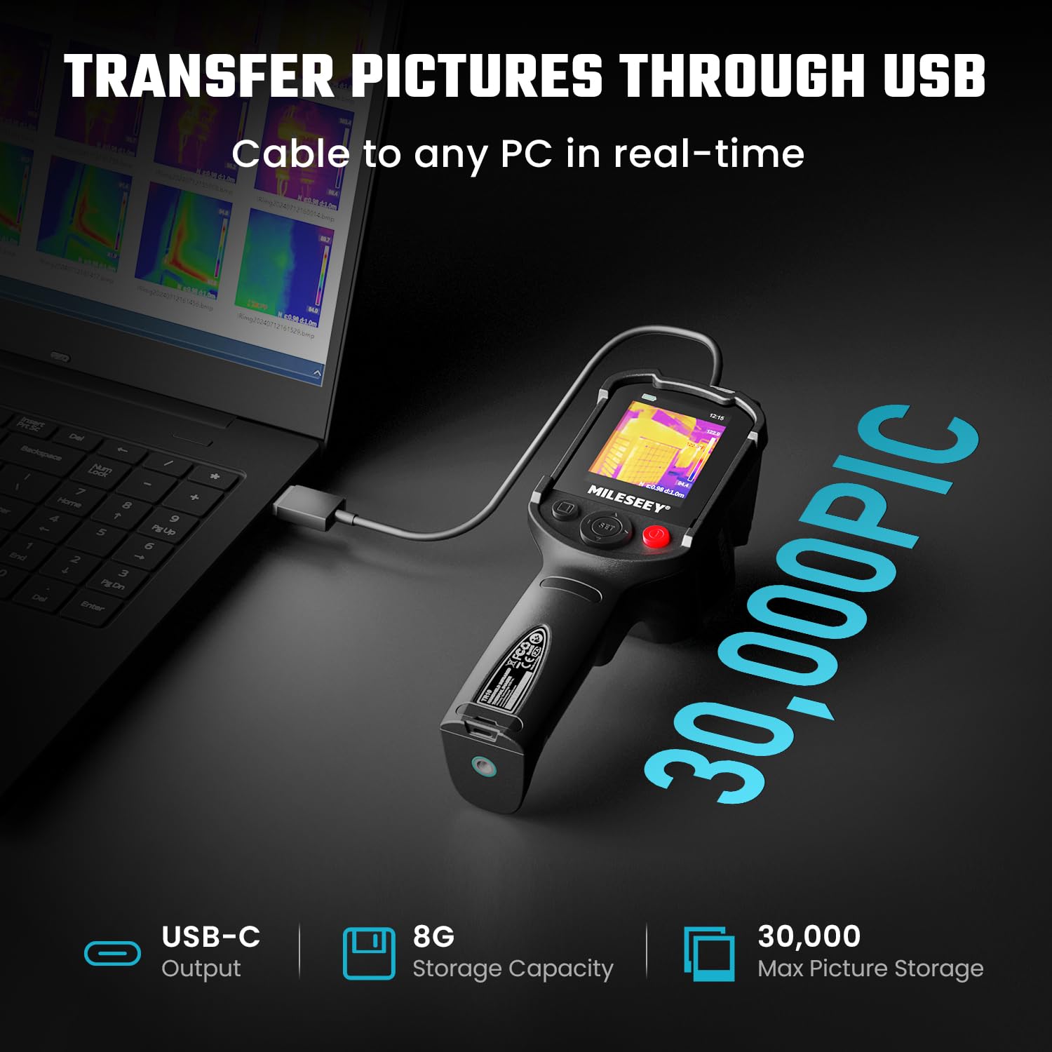 MiLESEEY TR10 Thermal Imaging Camera, Super Resolution 192 x 192 Thermal Camera, 25 Hz Refresh Rate, -4°F to 1022°F Handheld Infrared Imager, 8-Hour Battery Life Infrared Camera