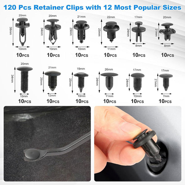 Uolor 342Pcs Trim Removal Tool Kit, Car Panel Door Audio Radio Stereo Removal Tools, Auto Push Pin Bumper Retainer Clip Set/Fastener Terminal Remover Tool/Car Upholstery Repair Pry Kit Auto Clip Plier