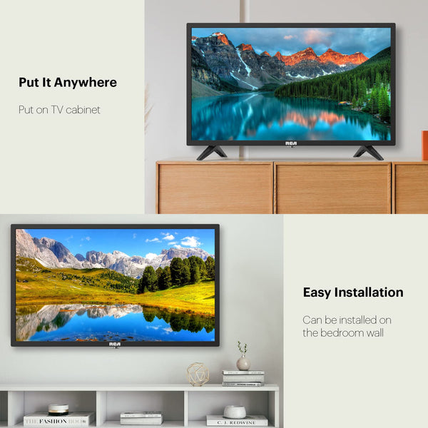 RCA RB24H2CU 24" inchFreeview HD TV DVB-T2/C/S2 Dolby Digital Audio, LED Backlighting Display, HDMI VGA PC SCART USB Travel Small TV for Motorhome and Campervan,Caravans,12 Volt