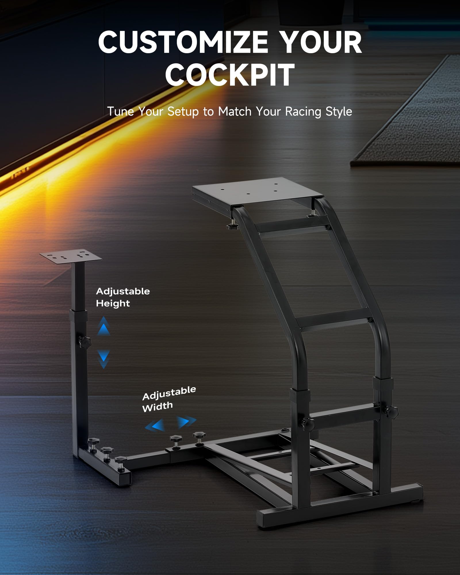 CO-Z Racing Wheel Stand Compatible with Logitech G27, G29, G920, Thrustmaster T300RS, T80, Adjustable Height for PS4, Xbox One, Series X|S, PC Gaming